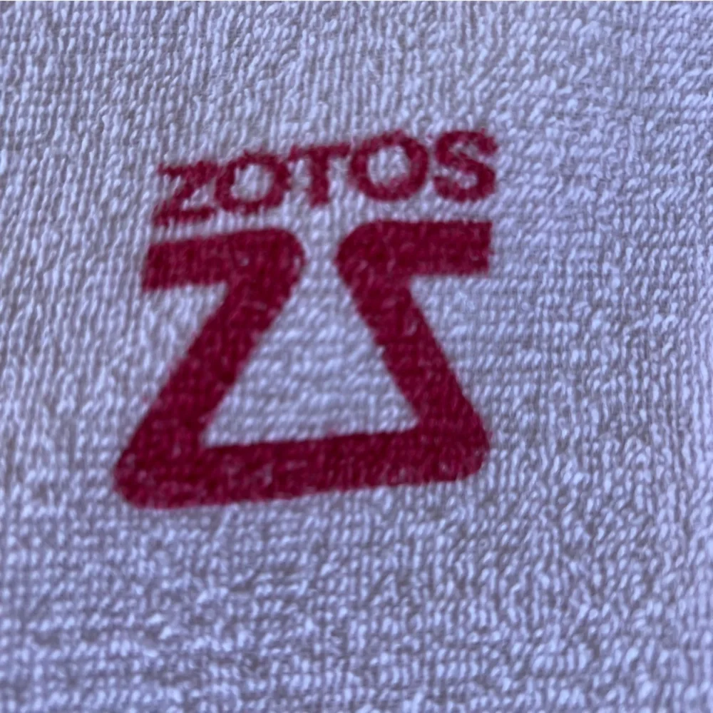 VTG 70s Cannon Advertising Beach Towel Zotos Salon Perm Pink Fringe 42x58 READ